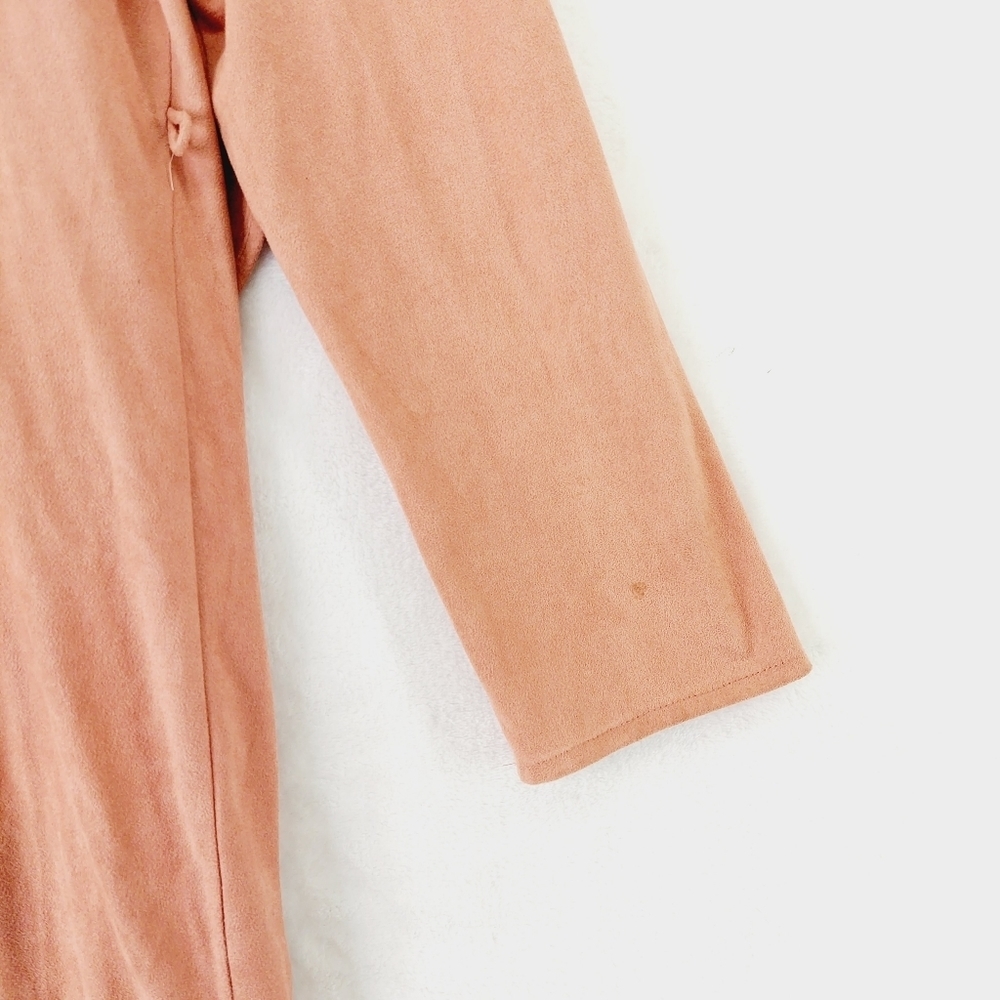 Essue Orange Knit Lagenlook Open Front Long Cardigan Wrap Coat P2081 - Picture 6 of 7